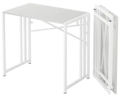Klappbarer Schreibtisch 90 cm, weiß, Metall, platzsparend