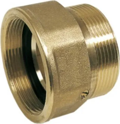 A close-up view of a brass fitting.