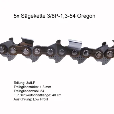 Produktbild von 5 Stück Oregon Sägekette VersaCut 3/8P 1.3 mm 54 TG - 91VXL