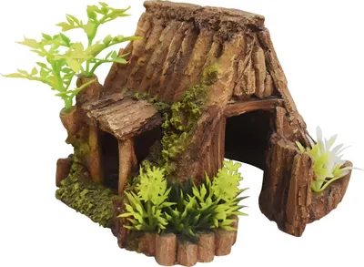 Produktbild von Nobby Aquariendekoration Holzhöhle mit Pflanzen