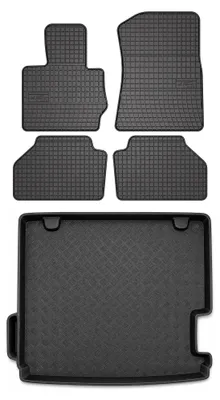 Produktbild von Gummimatten + Kofferraumwanne für BMW X3 F25 2010-2017 (Standard-Kofferraum) – Schwarz, passgenau – Wielganizator SolidPRO