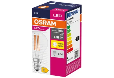 Immagine prodotto di Lampadina LED E14 P45 4W = 40W 470lm 2700K Caldo 320° Filamento OSRAM Value