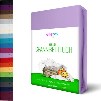 Produktbild von JERSEY Spannbettlaken Spannbetttuch 100% Baumwolle Bettlaken Betttuch Laken, in Größe: 90x200-100x200 cm, in Farbe: Lila