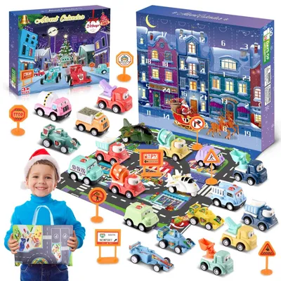 Imagen del producto de Calendario de adviento 2026 - Juguete de coches para niños - 2 a 6 años - Regalo navideño - Para niños