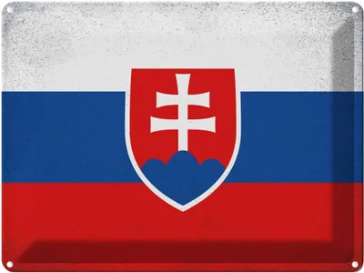 Produktbild von vianmo Blechschild 30x40 cm Slowakei Slovakia Flagge Geburtstag Feiern Party Fahne Wappen