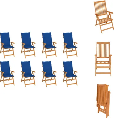 Produktbild von vidaXL Garten-Liegestühle mit Kissen 8 Stk. Massivholz Teak -  Gartenstühle