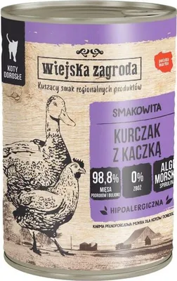 Produktbild von Wiejska Zagroda Huhn mit Ente Nassfutter für Katzen 400g Getreidefrei