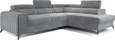 Produktbild von Ecksofa mit Schlaffunktion und Bettkasten, Couch für Wohnzimmer, Schlafsofa Sofagarnitur Sofa Eckcouch L-Form Wohnlandschaft mit Bettfunktion Olivier (Rechts, MONOLITH 84) Hellgrau