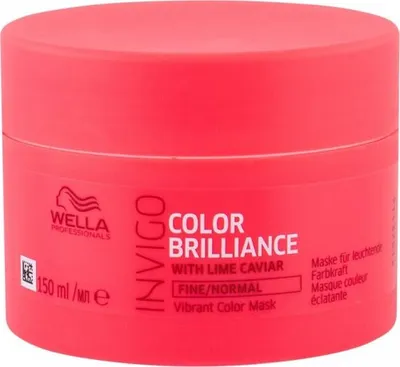 Zdjęcie produktu dla Wella Professionals INVIGO Brilliance Mask Fine, 150 ml, Kobiety, Mocne włosy, Włosy normalne, Korekta kolorów, Ochrona, Wzmacniający, Słoiczek, 1 szt.