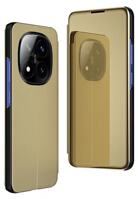 Obrázok produktu pre Puzdro Smart Cover s funkciou Wake UP pre mobilný telefón Xiaomi Redmi Note 14 Pro Plus 5G View Mirror, zlaté