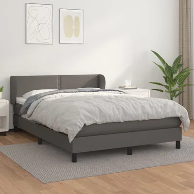 Immagine prodotto di vidaXL Letto a molle con materasso grigio 140x190 cm in Pelle finta