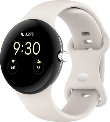 Produktbild von Strap-it Silikon-Smartwatch-Armband Classic – passend für Google Pixel Watch 1 / Watch 2 / Watch 3 – 41 mm (Sandweiß)