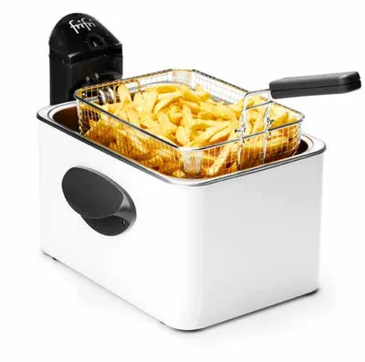Zdjęcie produktu dla Frifri 1948B, 4,5 kg, Pojedyńczy, Czarny, Biały, Stal nierdzewna, 3200 W, 290 mm