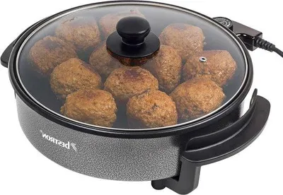 Immagine prodotto di Padella elettrica per feste con coperchio in vetro, 1500 W, nera, Ø 28 cm