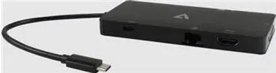 Obrázok produktu pre V7 UCMINIDOCK-ALTHV, Dokovanie, USB 3.2 Gen 1 (3.1 Gen 1) Type-C, 100 W, 10,100,1000 Mbit/s, Čierna, Microsd (transflash), SD