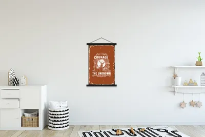 Produktbild von MuchoWow® Textilposter Jahrgang - Hirsch - Design 60x90 cm mit schwarzem Rahmen - Poster Wohnzimmer