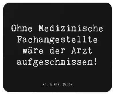 Produktbild von Mr. & Mrs. Panda Mousepad Spruch Medizinische Fachangestellte - Schwarz - Geschenk, Berufsgestaltung, Mouse Pad, Arzt aufgeschmissen, computermatte, pc, Berufsliebe