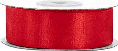 Produktbild von Satinband 25mm x 25m Rolle Rot