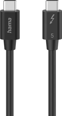 Two USB-C cables with Thunderbolt connectors are shown against a white background.