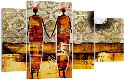 Produktbild von Bild auf Leinwand - Leinwandbild - Paar afrika wüste folklore - 120x70cm - Wand Bild - Wanddeko - Leinwanddruck - Bilder - Kunstdruck - Wanddekoration - Leinwand bilder - Wandkunst - DL120x70-0659