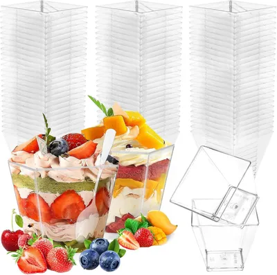 Obrázok produktu pre Dezertné poháre 60 ml, 50 kusov, štvorcové, pre párty