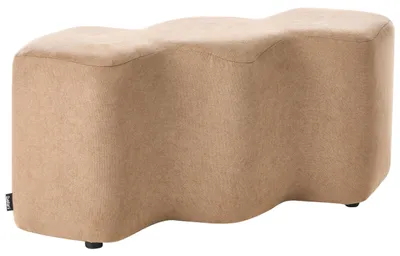 Produktbild von BELIANI Polsterbank Beige Stoff Rechteckig 30 x 86 cm Gewellt Skandi Design Sitzbank Ottomane für Wohnzimmer Schlafzimmer Flurbank Bettbank