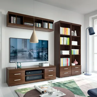Produktbild von Wohnwand Wohnzimmer Nussbaum IMPERIA-129