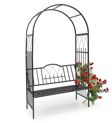Image de Banc de jardin pour deux personnes avec arche pour plantes grimpantes