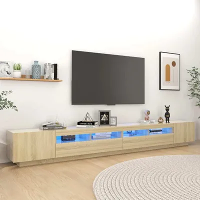 Produktbild von vidaXL TV-Schrank mit LED-Leuchten Sonoma-Eiche 300x35x40 cm