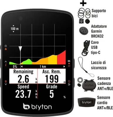 Produktbild von Bryton Rider 550d Cad/hrm Fahrradcomputer Durchsichtig  Durchsichtig One Size