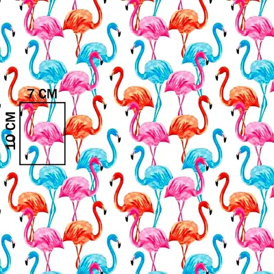 Produktbild von Baumwolle 100% Flamingos blau-rot-rosa auf weißem Hintergrund