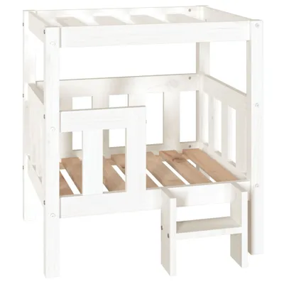 Zdjęcie produktu dla Legowisko dla psa, białe, 65,5x50,5x70 cm, lite drewno sosnowe