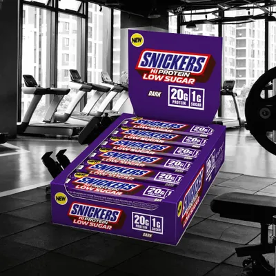 Produktbild von Snickers Dark Low Sugar High Protein Bar (12x57g) Dark Chocolate - Riegel - Protein-Riegel