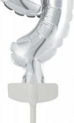 Image de amscan ballon en plastique numéro '9' 18,5 x 9 cm argent