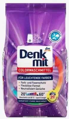 Zdjęcie produktu dla Denkmit, Colorwaschmittel, Proszek, 20 prań (PRODUKT Z NIEMIEC)