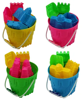 Produktbild von Best Sporting Sandkasten Eimerset, 6 teilig, Förmchen, Harke, Eimer und Gießkanne