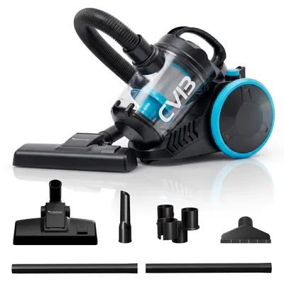 Immagine prodotto di TurboTronic aspirapolvere ciclonico – TT-CV13 – aspirapolvere senza sacco per pavimenti, 700 W, potenza 18 kPa, contenitore 2,5 l, filtro HEPA, raggio 8 m, nero/blu