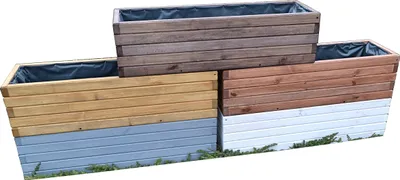Produktbild von FKL DESIGN Home Deco D3 Pflanzkasten aus Holz Pflanzkübel Garten - (Grau, 60)