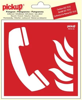 Zdjęcie produktu dla Naklejka na telefon do alarmu przeciwpożarowego - 150x150 mm.