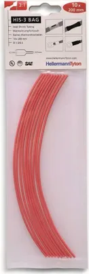 Image de Hellermann Tyton 308-30160 Gaine thermorétractable rouge 10pcs Isolation de câble (308-30160)