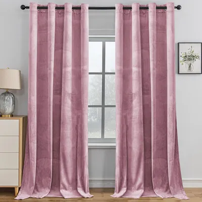 Immagine prodotto di Tende in velluto, set di 2, 140 x 160 cm (larghezza x altezza) - Tende oscuranti termiche - Tende opache con passanti