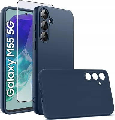 Image de Étui pour Samsung Galaxy M55 5G, coque souple mate avec protections d'écran en verre