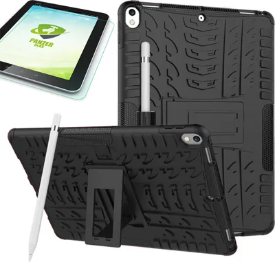 Produktbild von Hybrid Outdoor Hülle Schwarz für Apple iPad Pro 10.5 Tasche + 0.4 H9 Hartglas