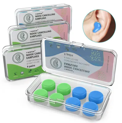 Immagine prodotto di Tappi auricolari in silicone per dormire e per nuotare – Riutilizzabili e con isolamento acustico