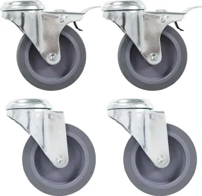 Produktbild von Möbel Lenkrollen mit Bolzenloch 4 Stk. 75 mm - Transportroller 143431