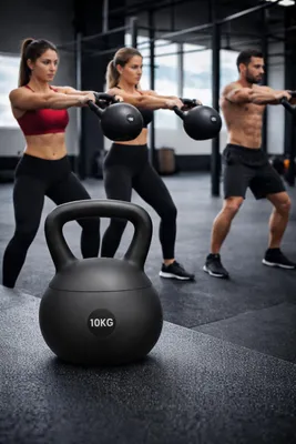 Produktbild von GC Kettlebell 10 kg Soft Touch – Hantel für Krafttraining & Homegym – Rutschfest – Grau
