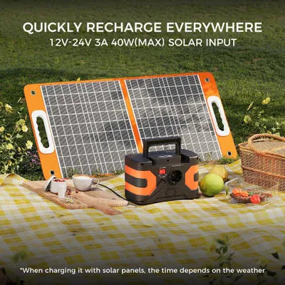 Produktbild von Tragbare Powerstation mit Solarpanel - EA200 Solargenerator Set - 166Wh 200W - 100W Solarmodul - Li-Ion Akku - EU-Steckdose - Für Camping Notstrom