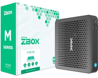 Obrázek produktu pro Zotac ZBOX edge MI648, PC s objemem 0,64 l, DDR5-SDRAM, PCI Express, SATA, Připojení na síť Ethernet, Wi-Fi 6 (802.11ax), 40 W
