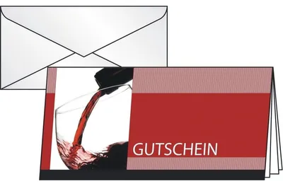 Produktbild von SIGEL DC404 Gutschein-Karten (inkl. transparente Umschläge), Vino Rosso, DIN lang (2/3 A4), 10 Karten