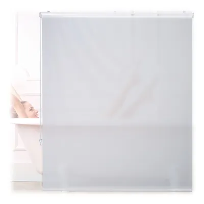 Image de Store de douche Relaxdays, 140 x 240 cm, store à cordon pour douche et baignoire, plafond et fenêtre, store de salle de bain hydrofuge, blanc